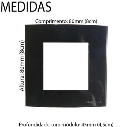 Imagem de Tomada Dupla Móvel Marmore Drywall Gesso Granito Móveis Pedra Embutir 3 Pinos 10a Preto Margirius