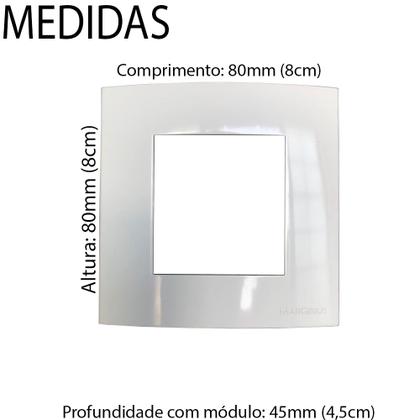 Imagem de Tomada Dupla Móvel Marmore Drywall Gesso Granito Móveis Pedra Embutir 3 Pinos 20a Branco Margirius