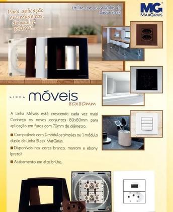 Imagem de Tomada Dupla Para Móveis Margirius 10/20A + Usb - Marrom