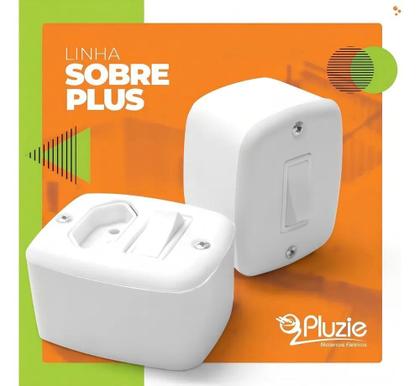 Imagem de Tomada Dupla Sobrepor Sistema X 20A Com Caixa Externa Pluzie