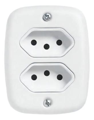 Imagem de Tomada Dupla Sobrepor Sistema X 20A Com Caixa Externa Pluzie