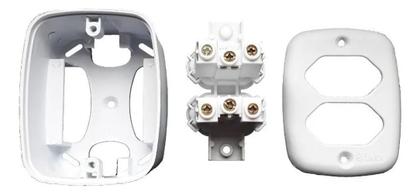 Imagem de Tomada Dupla Sobrepor Sistema X 20A Com Caixa Externa Pluzie