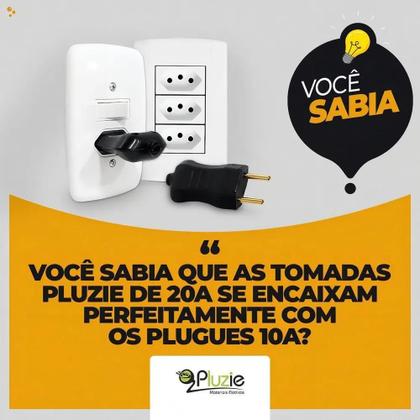 Imagem de Tomada Dupla Sobrepor Sistema X 20A Com Caixa Externa Pluzie