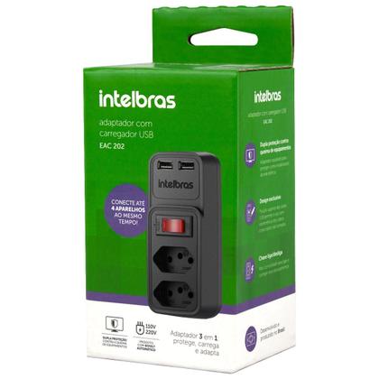 Imagem de Tomada Dupla Usb Parede Adaptador Carregador Intelbras
