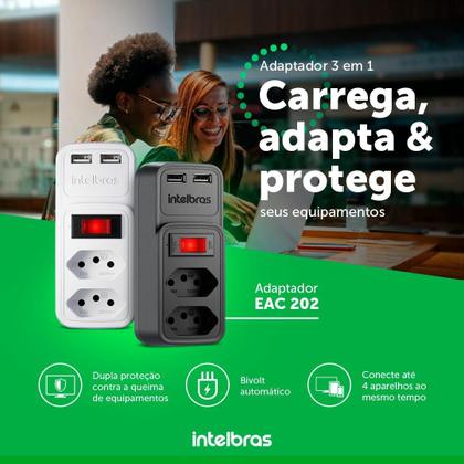 Imagem de Tomada Dupla Usb Parede Adaptador Carregador Intelbras
