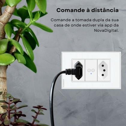 Imagem de Tomada Dupla Zigbee 10a 20a Inteligente Necessita Hub Zigbee Branco