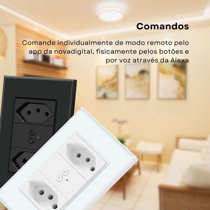 Imagem de Tomada Dupla Zigbee 10a 20a Inteligente Necessita Hub Zigbee Branco