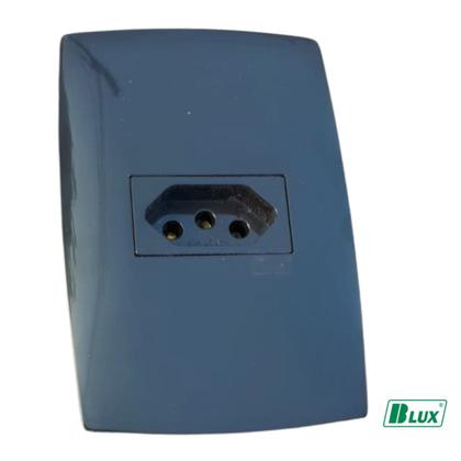 Imagem de Tomada elétrica 10A cor preta placa 4x2 2P+T Blux 5 peças