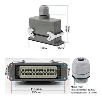 Imagem de Tomada Elétrica 24 Pinos - Cabo Superior - 16A (L4) - IP65