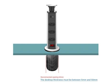 Imagem de Tomada Elétrica Para Mesa Forma De Torre Usb Tipo C