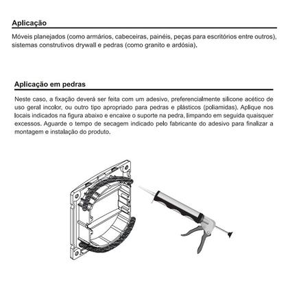 Imagem de Tomada Embutir 3 Pinos 10a Branco 70x70mm Movel Drywall Granito Gesso Marmore Pedra Margirius