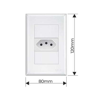 Imagem de Tomada Fame Evidence 2P+T 10A com Placa 4x2 Branco
