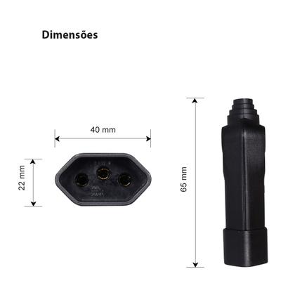 Imagem de Tomada Fêmea 20A 3 pinos Preta MarGirius