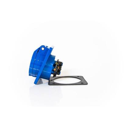 Imagem de Tomada Industrial Embutir 3p+t 16a 220v 9h Az Ip-44Tes-4049 Soprano