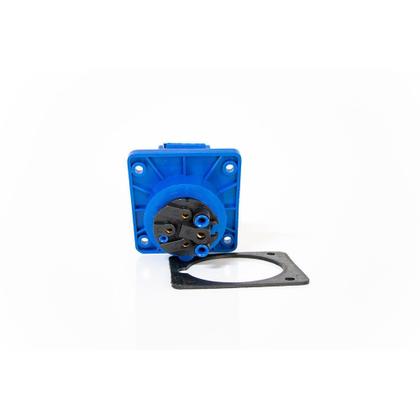 Imagem de Tomada Industrial Embutir 3p+t 16a 220v 9h Az Ip-44Tes-4049 Soprano