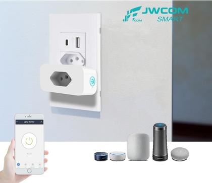 Imagem de Tomada Inteligente 20A Wifi Com medição Alexa e Google Home Tuya Com medição - Jwcom SA-026N-G20A