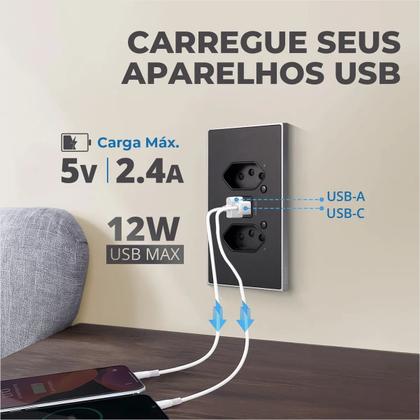 Imagem de Tomada Inteligente Dupla Vênus Ekaza Preto