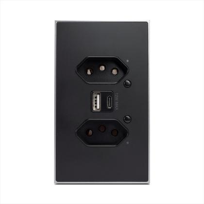 Imagem de Tomada Inteligente Dupla Vênus Ekaza Preto