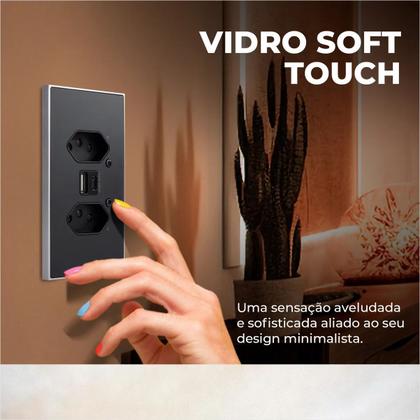 Imagem de Tomada Inteligente Dupla Vênus Ekaza Preto