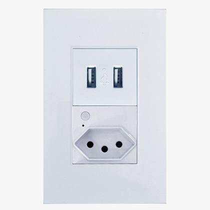 Tomada Inteligente Parede Usb Embutir 10A Interruptor JWCOM Imagem de Tomada Inteligente Parede Usb Embutir 10A Interruptor JWCOM