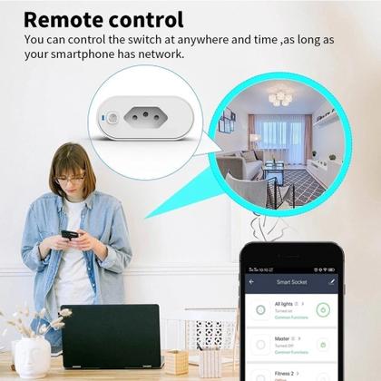 Imagem de Tomada Inteligente Smart Monitor de Consumo Automação Residencial 16A Wi Fi Bivolt Smart Plug com sp