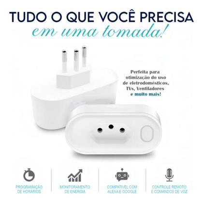 Imagem de Tomada Inteligente Smart Monitor de Consumo Automação Residencial 16A Wi Fi Bivolt Smart Plug com sp