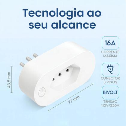 Imagem de Tomada Inteligente Smart Monitor de Consumo Automação Residencial 16A Wi Fi Bivolt Smart Plug com sp