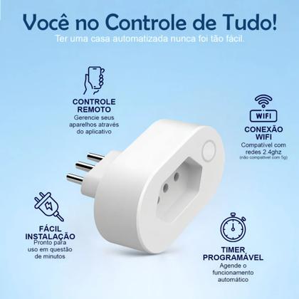 Imagem de Tomada Inteligente Smart Monitor de Consumo Automação Residencial 16A Wi Fi Bivolt Smart Plug