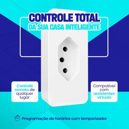 Imagem de Tomada Inteligente Smart Wifi Automação Casa Compatível Com Alexa e Google Home Com Medidor de Consumo