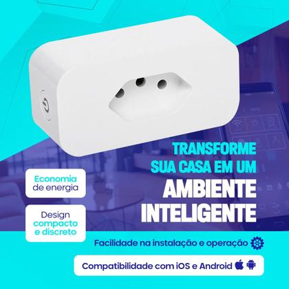 Imagem de Tomada Inteligente Smart Wifi Automação Casa Compatível Com Alexa e Google Home Com Medidor de Consumo