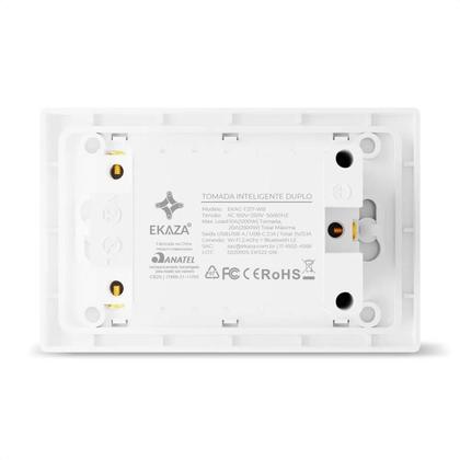 Imagem de Tomada Inteligente Wi-Fi + Ble Dupla 10A Entrada Usb/Usb-C