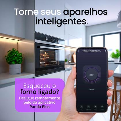 Imagem de Tomada Inteligente Wifi 20A Medidor Consumo Tuya PandaPlus Smartlife Alexa Google Comando Por Voz e App Bivolt 4000W
