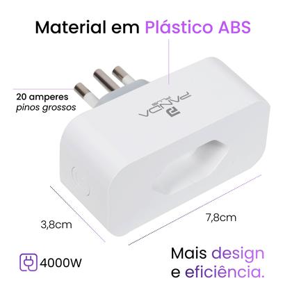 Imagem de Tomada Inteligente Wifi 20A Medidor Consumo Tuya PandaPlus Smartlife Alexa Google Comando Por Voz e App Bivolt 4000W