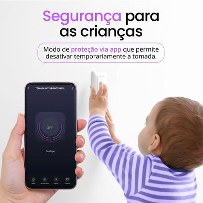 Imagem de Tomada Inteligente Wifi 20A Medidor Consumo Tuya PandaPlus Smartlife Alexa Google Comando Por Voz e App Bivolt 4000W