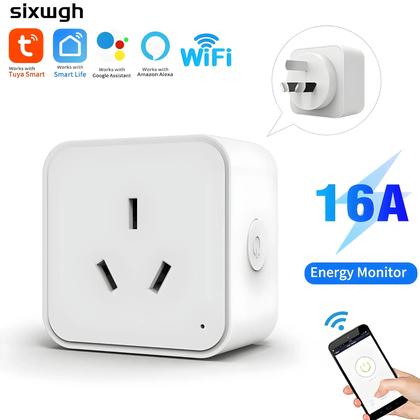 Imagem de Tomada Inteligente WiFi Com Plugue AU, Compatível Com Alexa E Controle Remoto