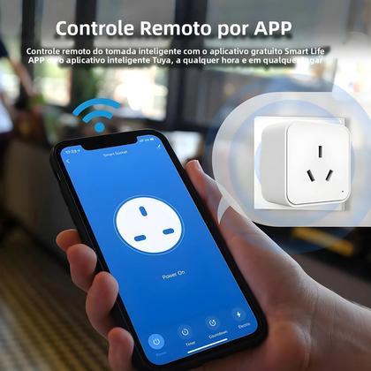 Imagem de Tomada Inteligente WiFi Com Plugue AU, Compatível Com Alexa E Controle Remoto
