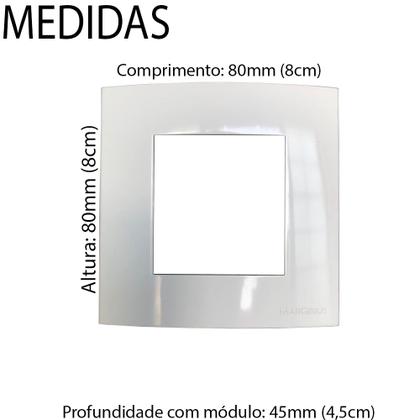 Imagem de Tomada Interruptor Duplo Three Way Móvel Marmore Embutir 20a Branco Margirius