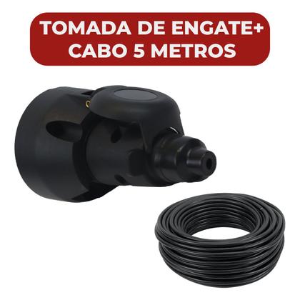 Imagem de Tomada Macho e Femea Engate Carretinha 7 Polos 12v 5m de Cabo PP 5x1mm