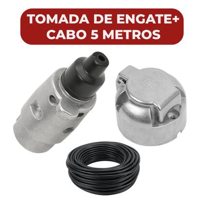 Imagem de Tomada Macho e Femea Engate Carretinha 7 Polos 12v 5m de Cabo PP 5x1mm