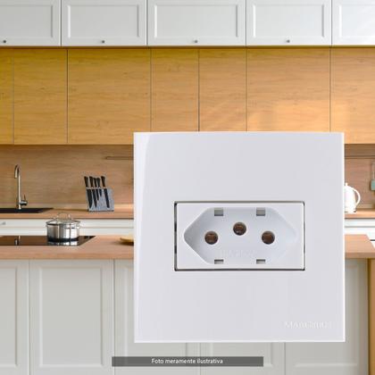 Imagem de Tomada P/ Movel Margirius 2P T 10A 250v 70x70 Branca Sleek
