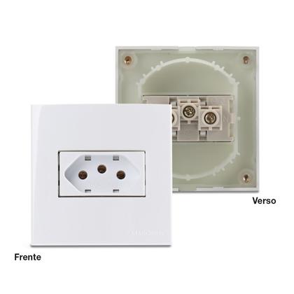 Imagem de Tomada P/ Movel Margirius 2P T 10A 250v 70x70 Branca Sleek