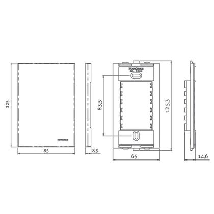 Imagem de Tomada para Telefone MarGirius Sleek RJ11 4 Fios com Placa e Suporte 4x2 Branca