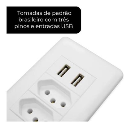 Imagem de Tomada Parede Entradas Usb Carregador Universal Bivolt