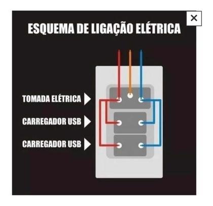 Imagem de Tomada Parede Entradas Usb Carregador Universal Bivolt