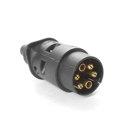 Imagem de Tomada Plug Macho Preto - 6 Pinos  Latão - Reboque-Universal