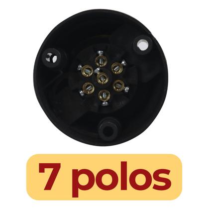 Imagem de Tomada Reboque Carretinha Conector Macho Fêmea 7 Polos Preta