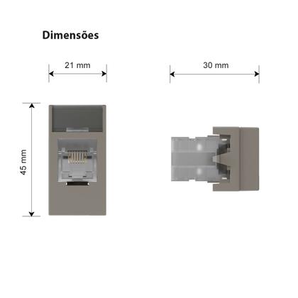 Imagem de Tomada Rede Informática RJ45 Cat6 cor Argila Infiniti MG
