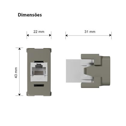 Imagem de Tomada Rede Informática RJ45 Cat6  MarGirius B3 Argila