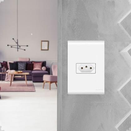 Imagem de Tomada Simples 20a 4x2 Parede Branco Embutir Liz Tramontina