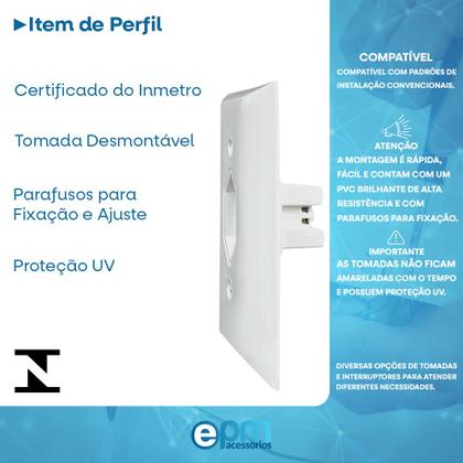 Imagem de Tomada Simples 2p+t 20A Com Placa Espelho Branco Com Inmetro